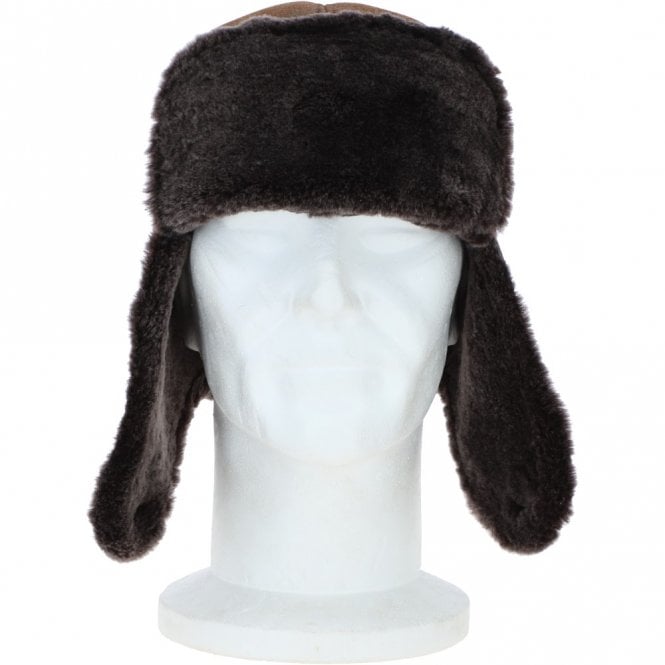 ashwood leather Classic Russian Style Sheepskin Hat Tobacco: Vladimir