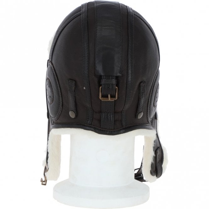 Ashwood Leather Classic Sheepskin Leather Pilot Hat Brn/white: Belmont