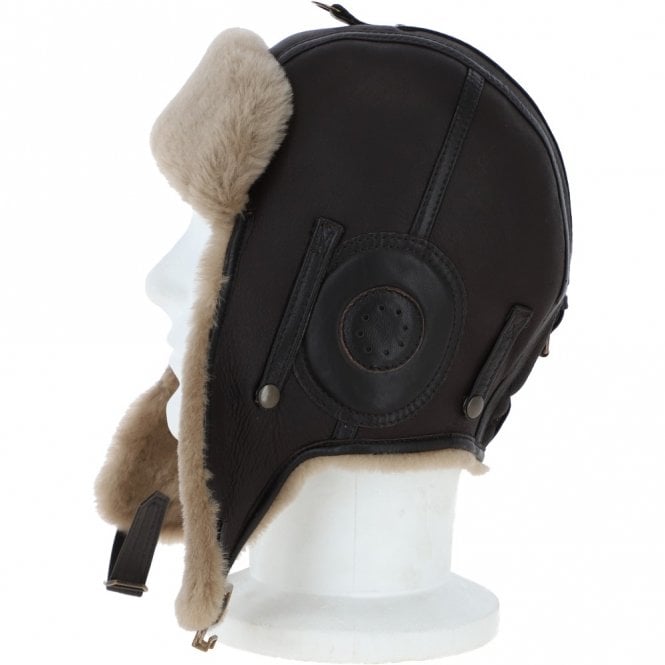 Ashwood Leather Classic Sheepskin Leather Pilot Hat Ginger : Belmont