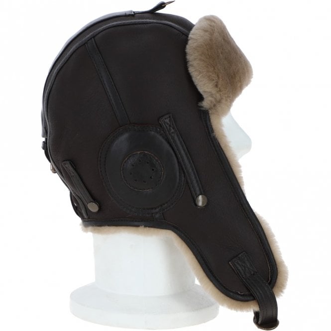 Ashwood Leather Classic Sheepskin Leather Pilot Hat Ginger : Belmont