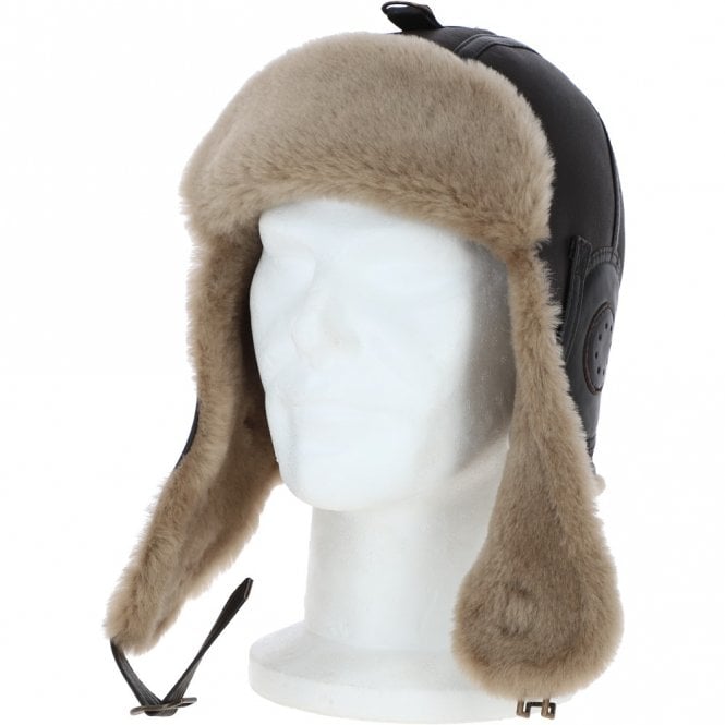 ashwood leather Classic Sheepskin Leather Pilot Hat Ginger : Belmont