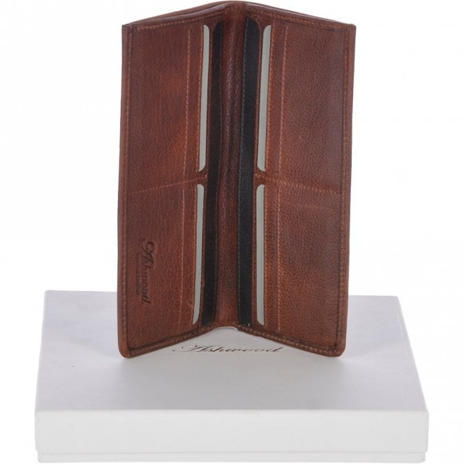 ashwood leather Cow Waxy Large Leather Classic 8 Card Bill-Fold Wallet Tan : 1558