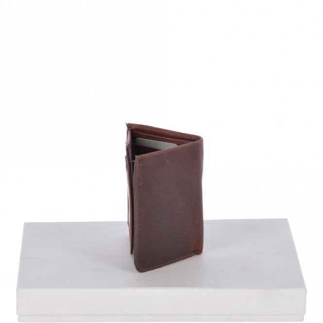 Ashwood Leather Cow Waxy Leather Classic 2 Card Double ID Coins & Bill-Fold Wallet Tan : 1555