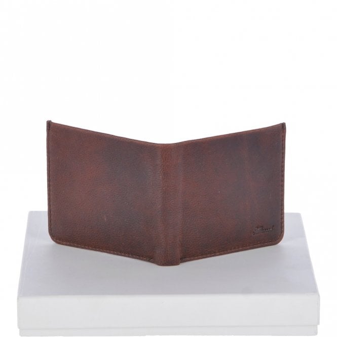 Ashwood Leather Cow Waxy Leather Classic 3 Card Bill-Fold And Coin Wallet Tan : 1552