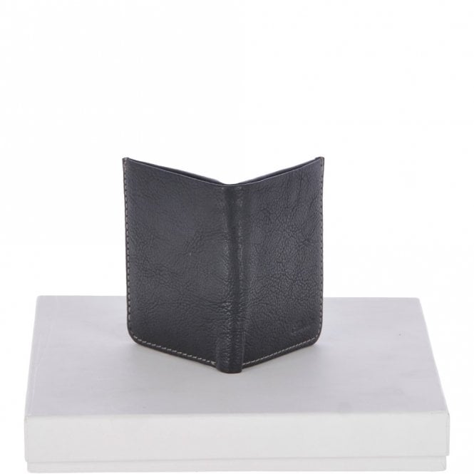 Ashwood Leather Cow Waxy Leather Classic 6 Card Bill-Fold Wallet Black : 1556