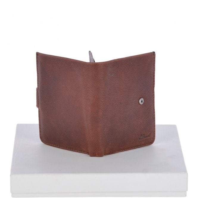 Ashwood Leather Cow Waxy Leather Classic 6 Card ID Coins & Bill-Fold Tab Wallet Tan : 1553