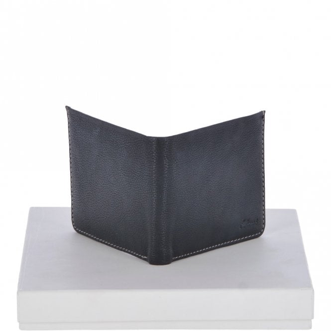 Ashwood Leather Cow Waxy Leather Classic 8 Card Bill-Fold Wallet Black : 1551