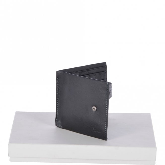Ashwood Leather Crumble 3 Card ID & Bill Fold Tab Wallet Black/crum: 1419 C