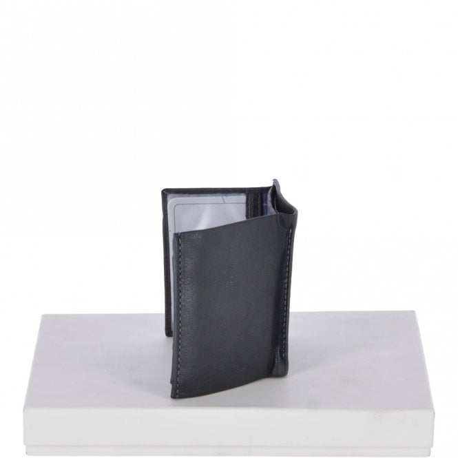 Ashwood Leather Crumble 4 Card ID & Coins Bill Fold Wallet Black/crum: 1417 C