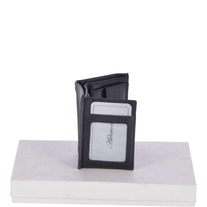 Ashwood Leather Crumble 4 Card ID & Coins Bill Fold Wallet Black/crum: 1417 C