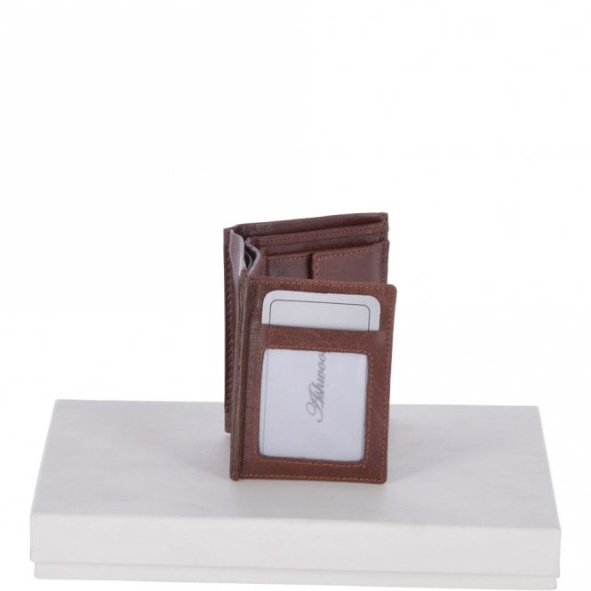 Ashwood Leather Crumble 4 Card ID & Coins Bill Fold Wallet Tan : 1417 C