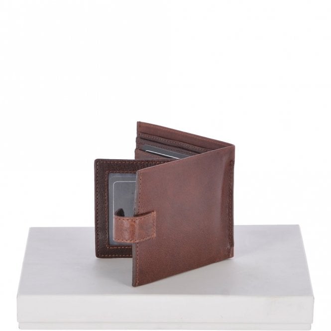 Ashwood Leather Crumble 8 Card ID & Coins Bill Fold Tab Wallet Tan/crum : 1411 C