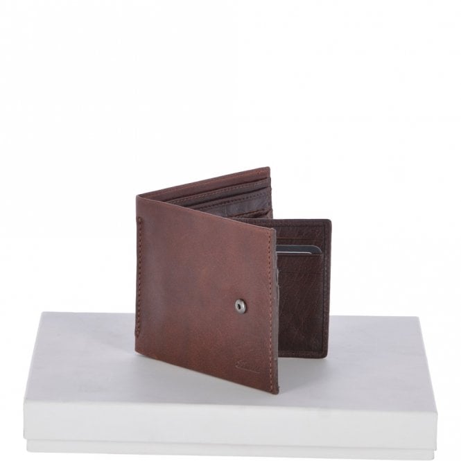 Ashwood Leather Crumble 8 Card ID & Coins Bill Fold Tab Wallet Tan/crum : 1411 C