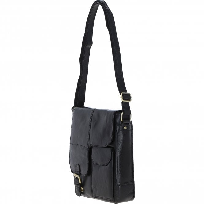Ashwood Leather Elegant Ashwood Leather Unisex Crossbody Bag Black: G-19