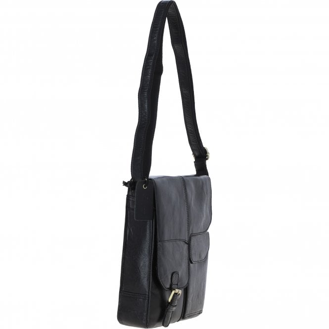 Ashwood Leather Elegant Ashwood Leather Unisex Crossbody Bag Black: G-19