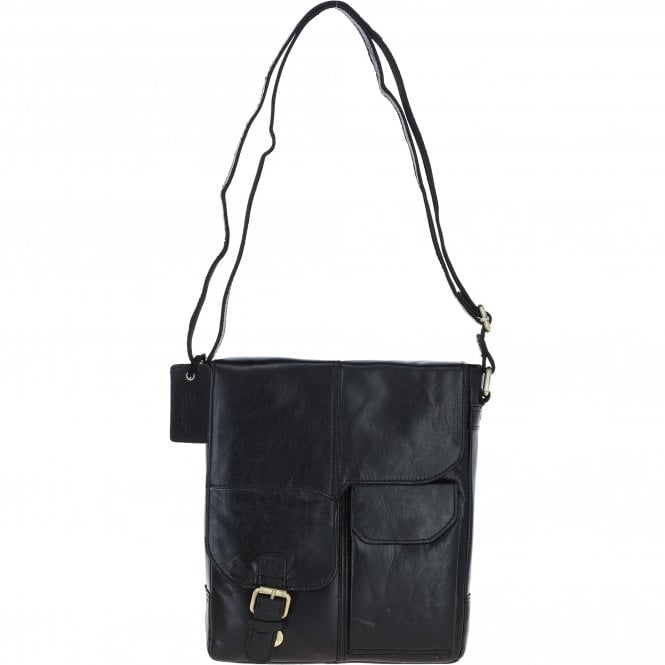 ashwood leather Elegant Ashwood Leather Unisex Crossbody Bag Black: G-19