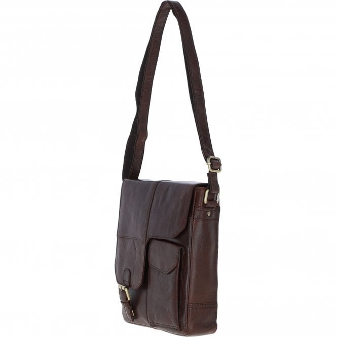 Ashwood Leather Elegant Ashwood Leather Unisex Crossbody Bag Brandy: G-19