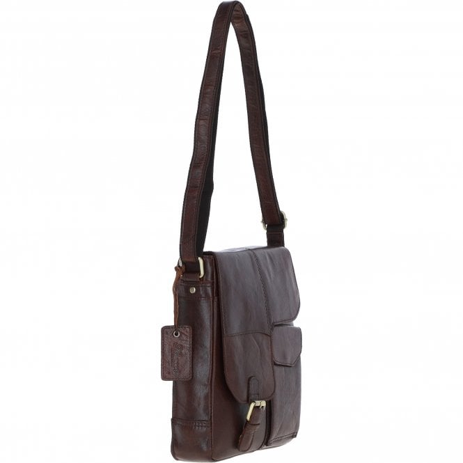 Ashwood Leather Elegant Ashwood Leather Unisex Crossbody Bag Brandy: G-19