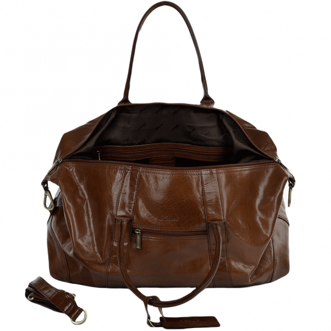 Ashwood Leather Extra Large Vegetable Tanned Leather Travel Holdall Chestnut : Lewis