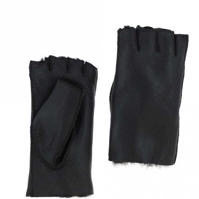 ashwood leather Extra Slim Sheepskin Leather Fingerless Glove Black/black: Logan