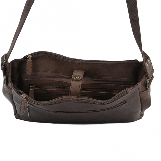 Ashwood Leather Five Pocket Carry All Leather Messenger Bag Brown/wash : Pedro