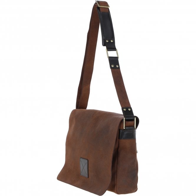 Ashwood Leather Five Pocket Carry All Leather Messenger Bag Oily Brown : Peter