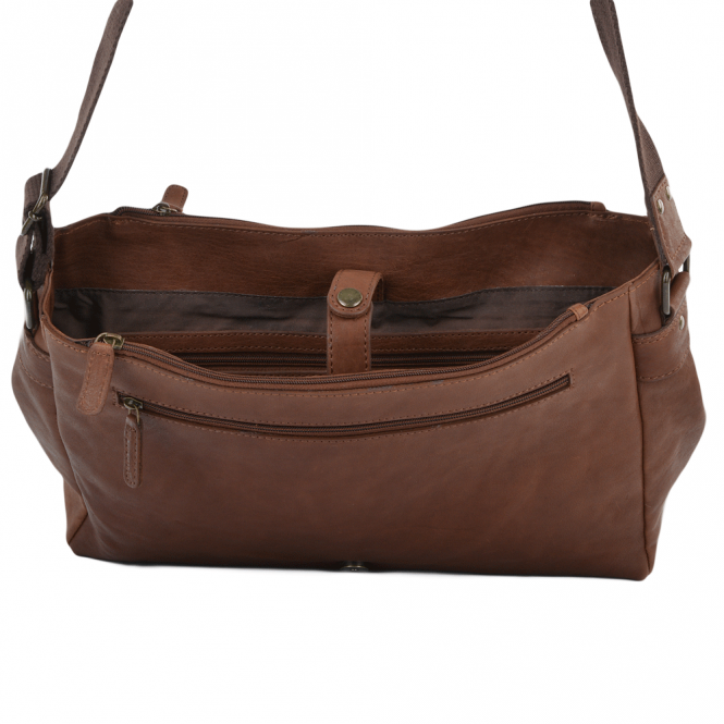 Ashwood Leather Five Pocket Carry All Leather Messenger Bag Tan/col : Pedro