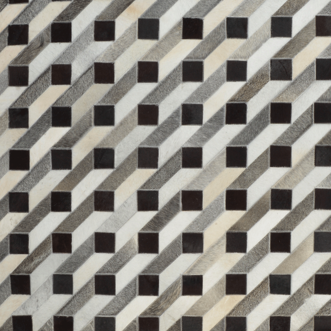 Ashwood Leather Hair On Hide Rug Gray/Charcoal : Mehari