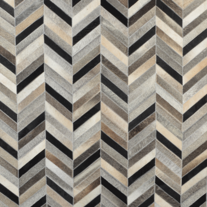 Ashwood Leather Hair On Hide Rug Light Grey/ Charcoal : Mehari