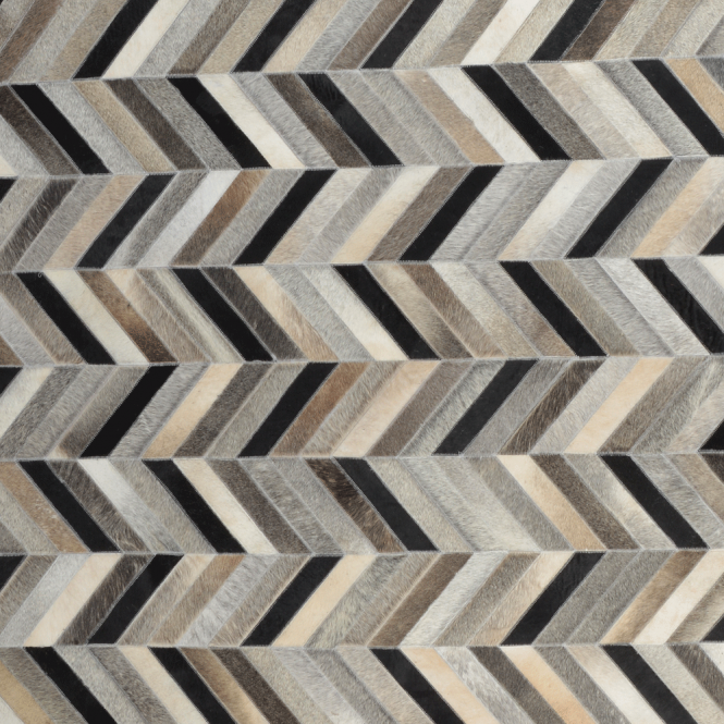 Ashwood Leather Hair On Hide Rug Light Grey/ Charcoal : Mehari