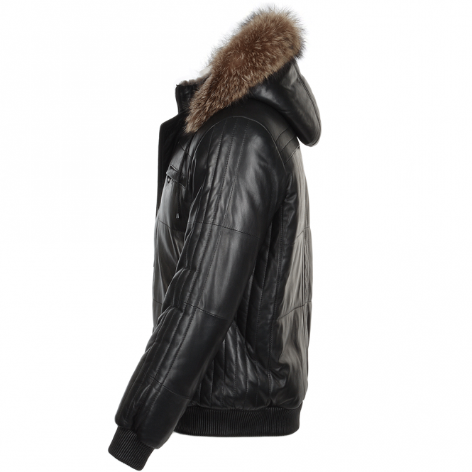 Ashwood Leather Lambskin Leather And Sheepskin Lined Hooded Jacket : Odin