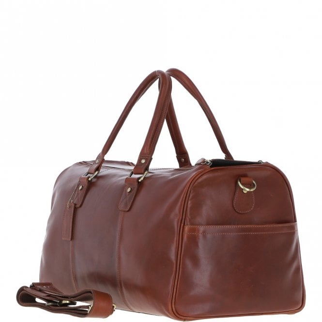 Ashwood Leather Large Leather Holdall Chestnut: K-48