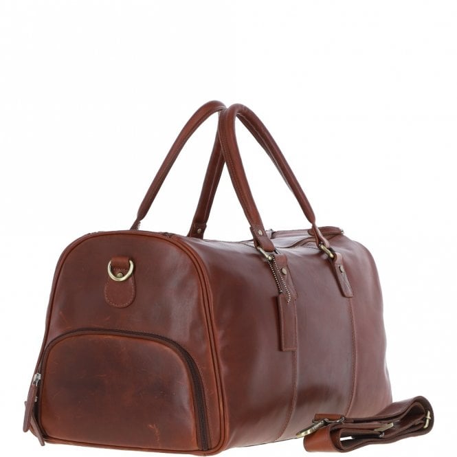 Ashwood Leather Large Leather Holdall Chestnut: K-48