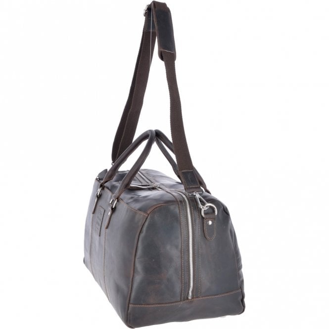Ashwood Leather Large Leather Oily Hunter Holdall Brown : 1666