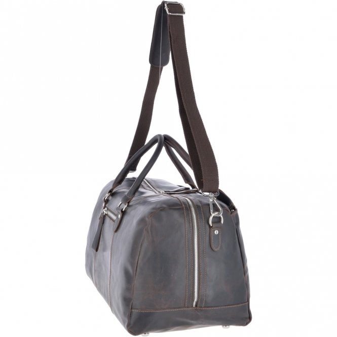 Ashwood Leather Large Leather Oily Hunter Holdall Brown : 1666