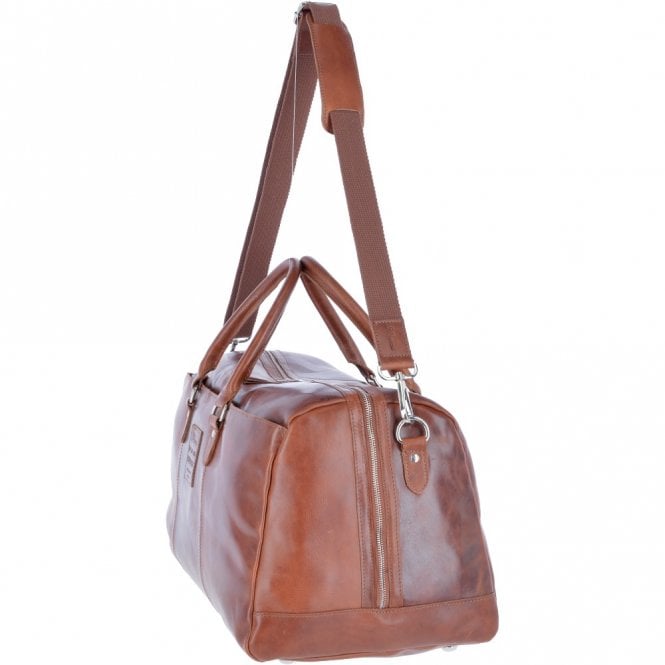 Ashwood Leather Large Leather Oily Hunter Holdall Tan : 1666