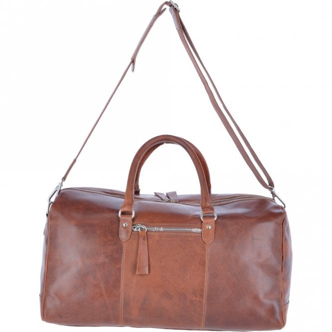 Ashwood Leather Large Leather Oily Hunter Holdall Tan : 1666