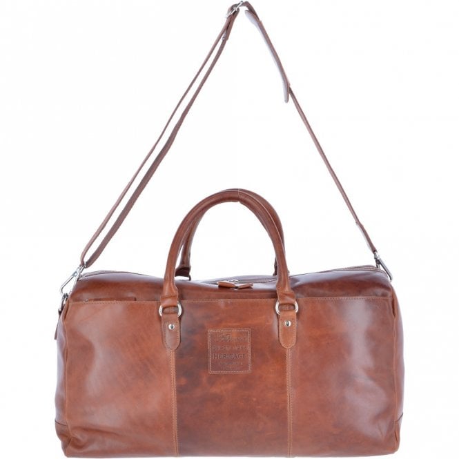 ashwood leather Large Leather Oily Hunter Holdall Tan : 1666