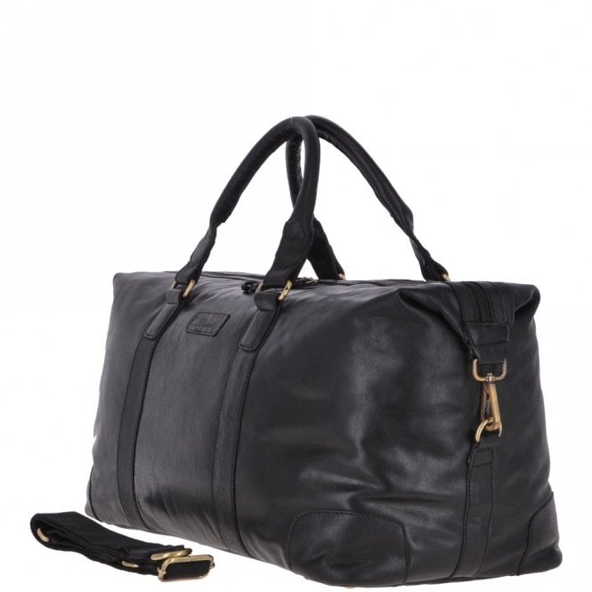 Ashwood Leather Large Leather Vintage Holdall Black : G-36