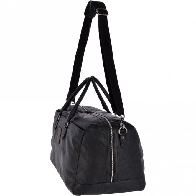 Ashwood Leather Large Leather Vintage Holdall Black/mud : F-87