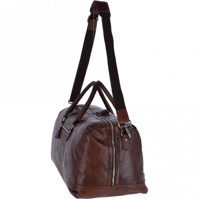 Ashwood Leather Large Leather Vintage Holdall Brandy : F-87