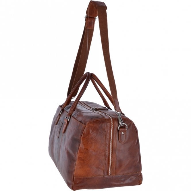 Ashwood Leather Large Leather Vintage Holdall Tan : F-87