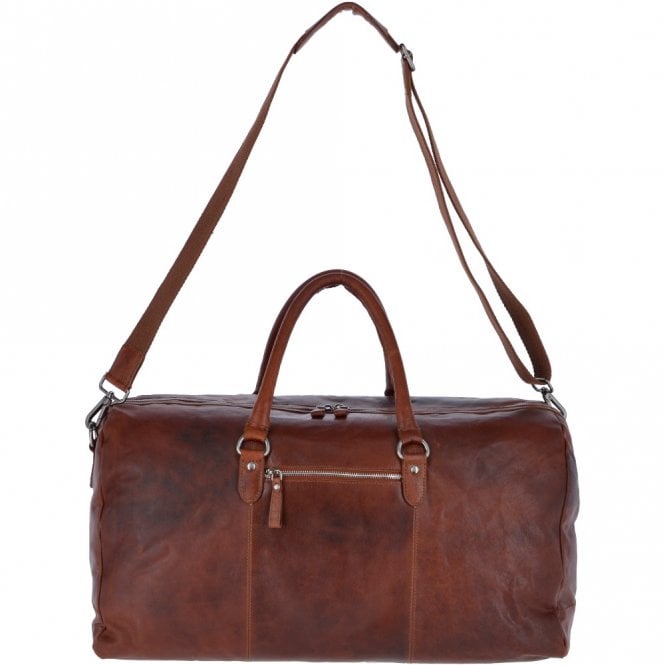 Ashwood Leather Large Leather Vintage Holdall Tan : F-87
