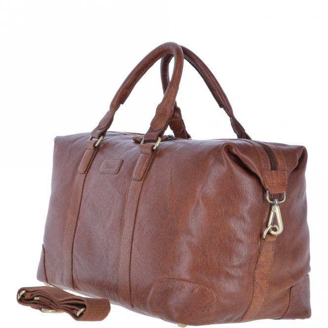 Ashwood Leather Large Leather Vintage Holdall Tan : G-36