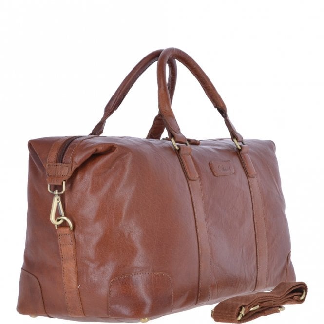 Ashwood Leather Large Leather Vintage Holdall Tan : G-36