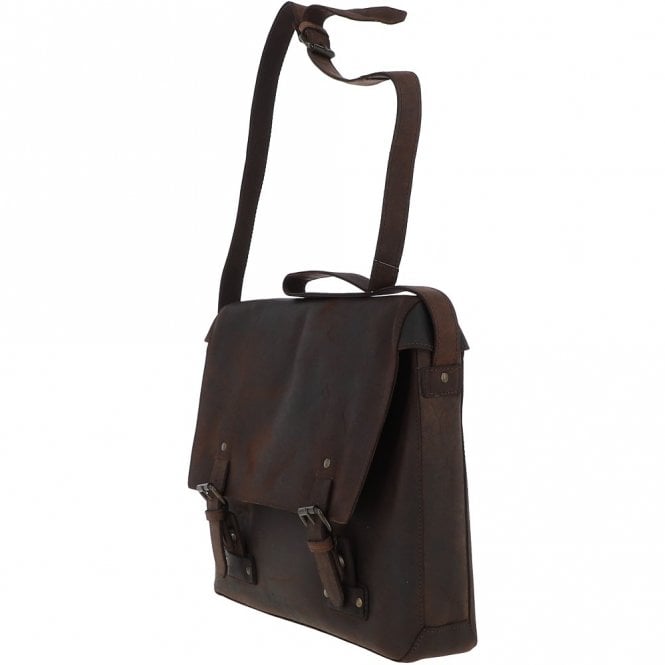 Ashwood Leather Large Vintage Leather Messenger Bag Brown: Memphis