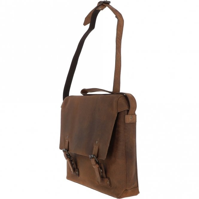 Ashwood Leather Large Vintage Leather Messenger Bag Tan: Memphis