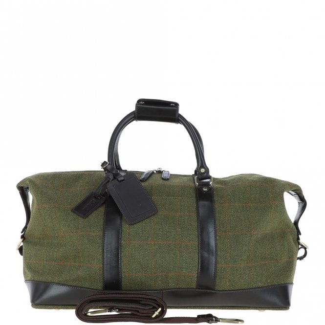 ashwood leather Large Vintage Leather Travel Holdall tweed: Marcus