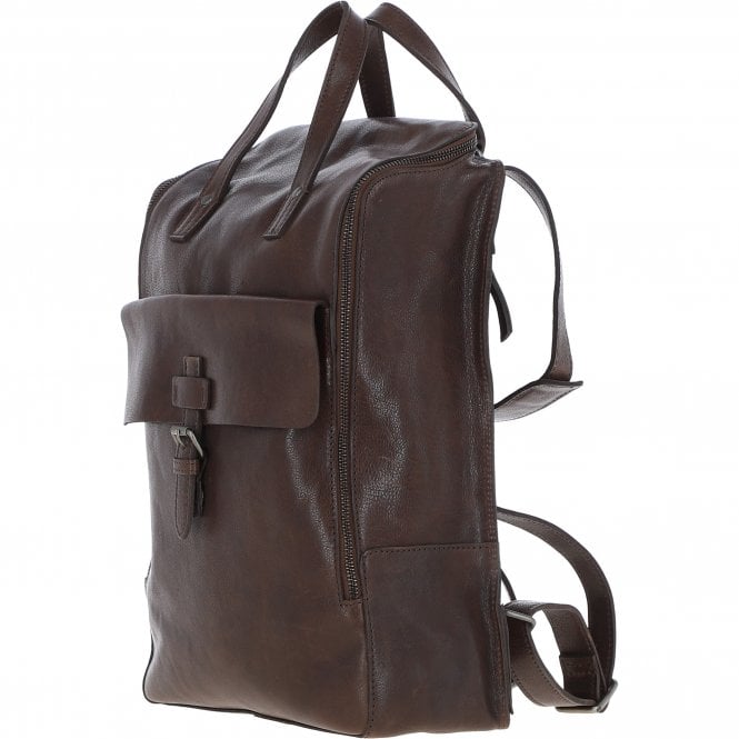 Ashwood Leather Large Waxy Leather Backpack Brown: Tommy
