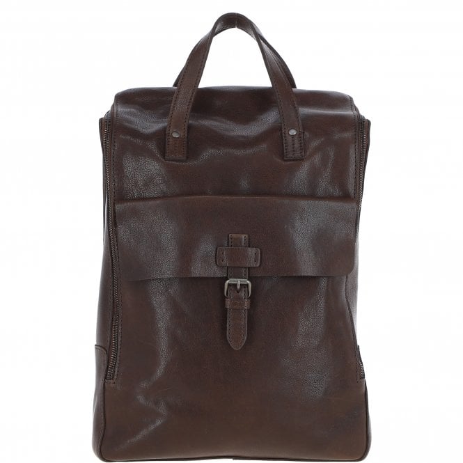 ashwood leather Large Waxy Leather Backpack Brown: Tommy